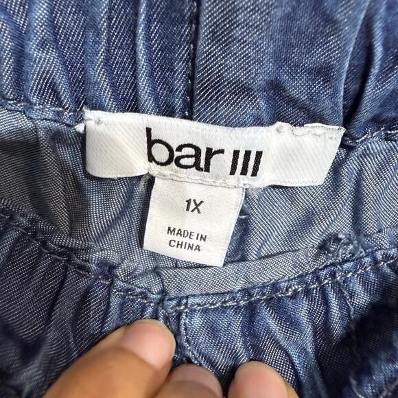 Bar III Blue Medium Wash Chambray High Rise Pull On Pants Sz 1X NWT - Picture 4 of 10